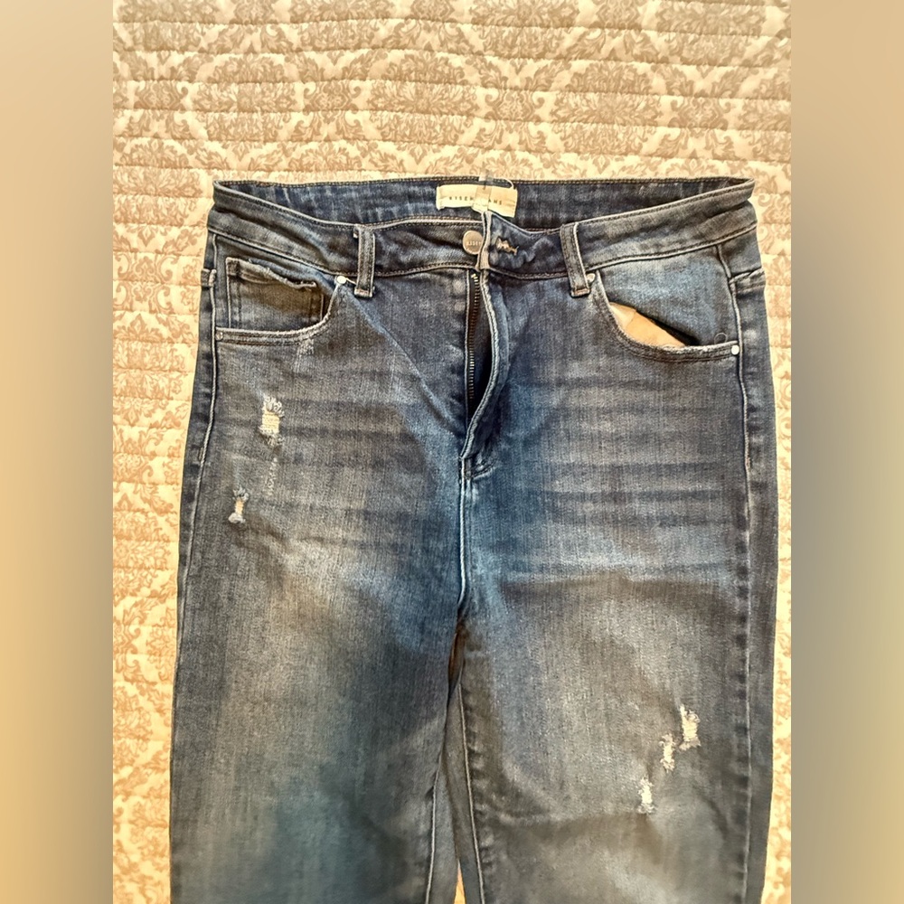 Risen Distressed Blue Women's Jeans - Picture 2 of 5
